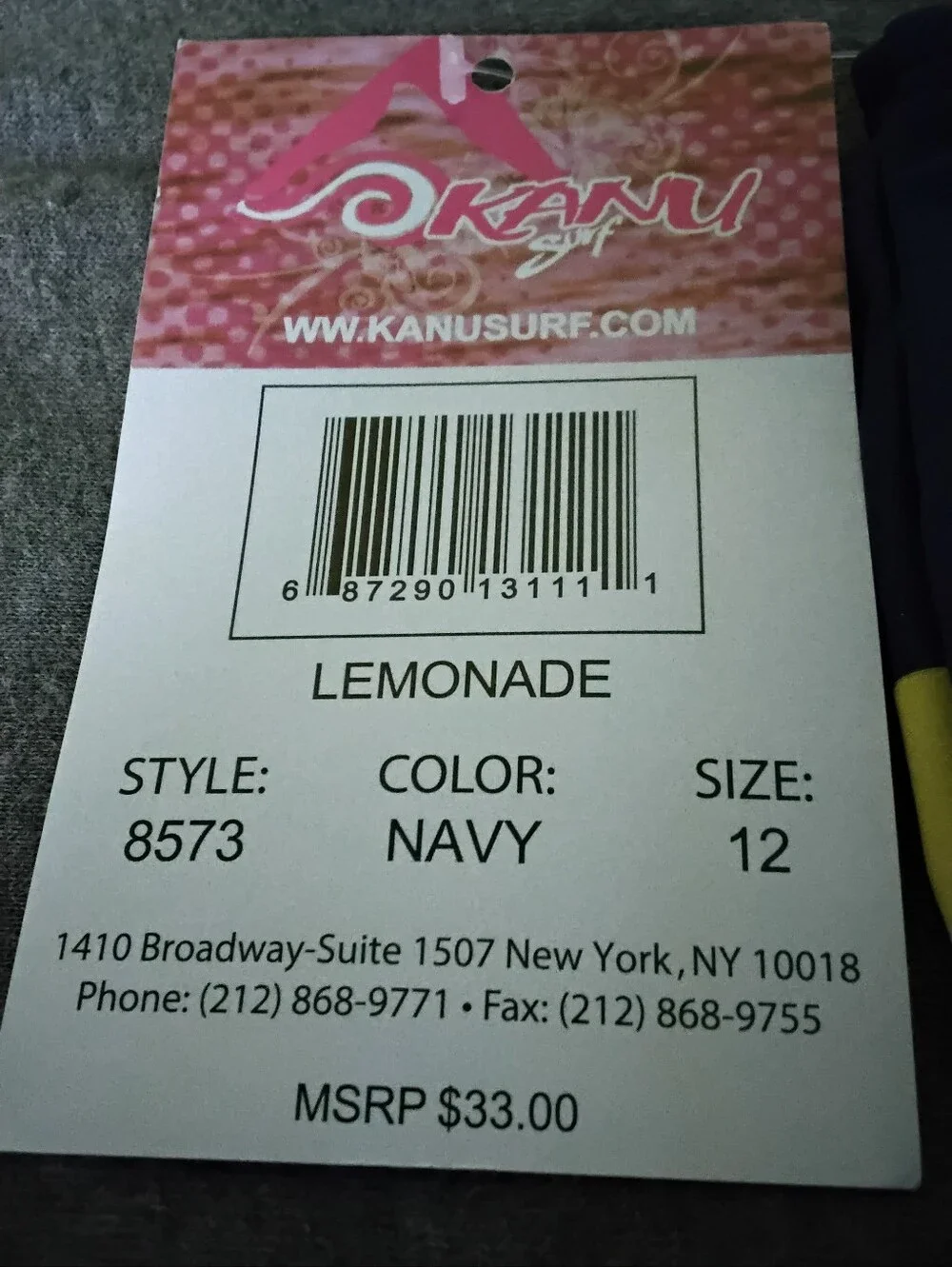 Kanu Surf Girls Size 12 Lemonade 2 Piece Swimsuit NWT